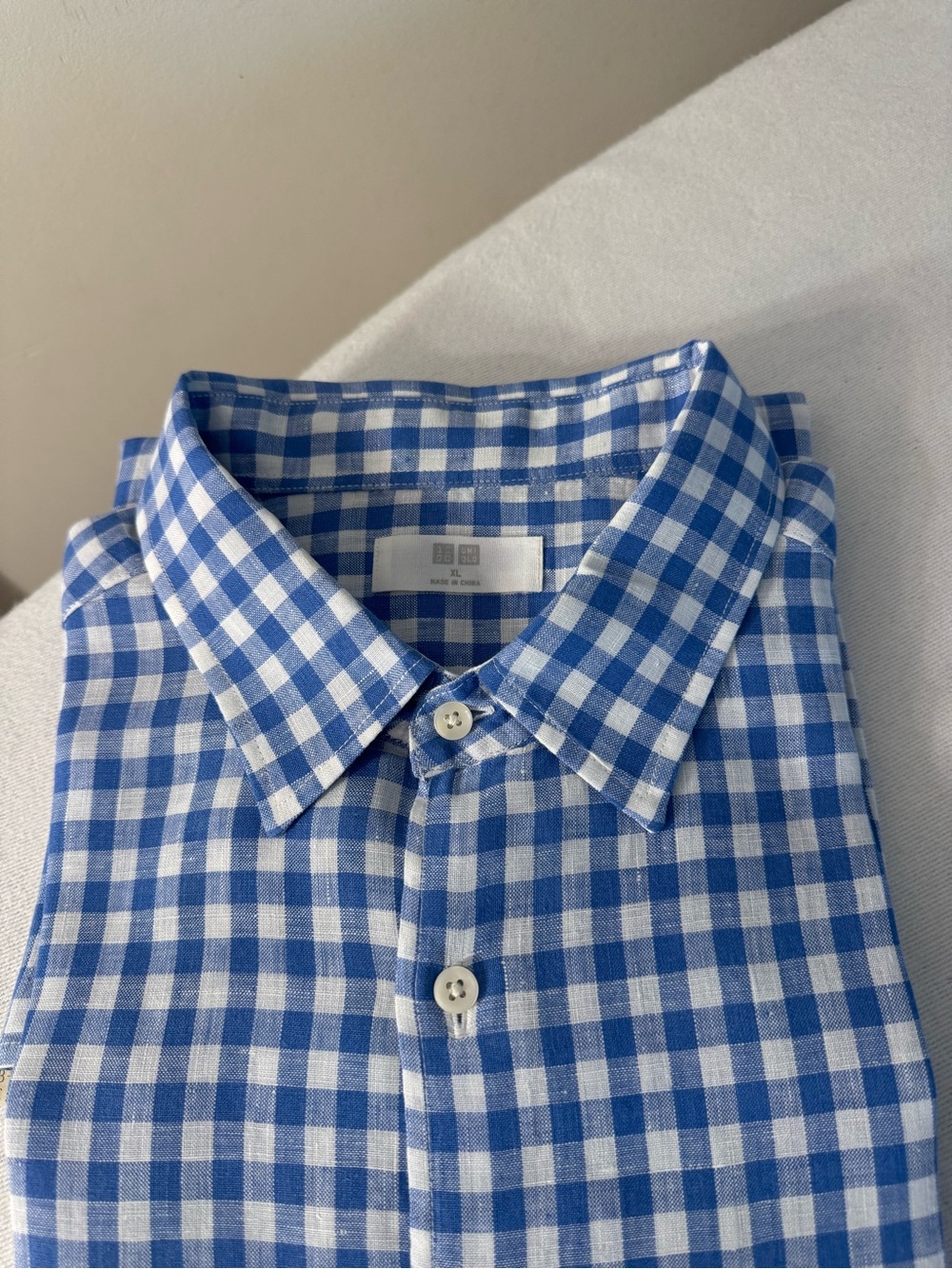 Men’s Blue and White linen Shirt
